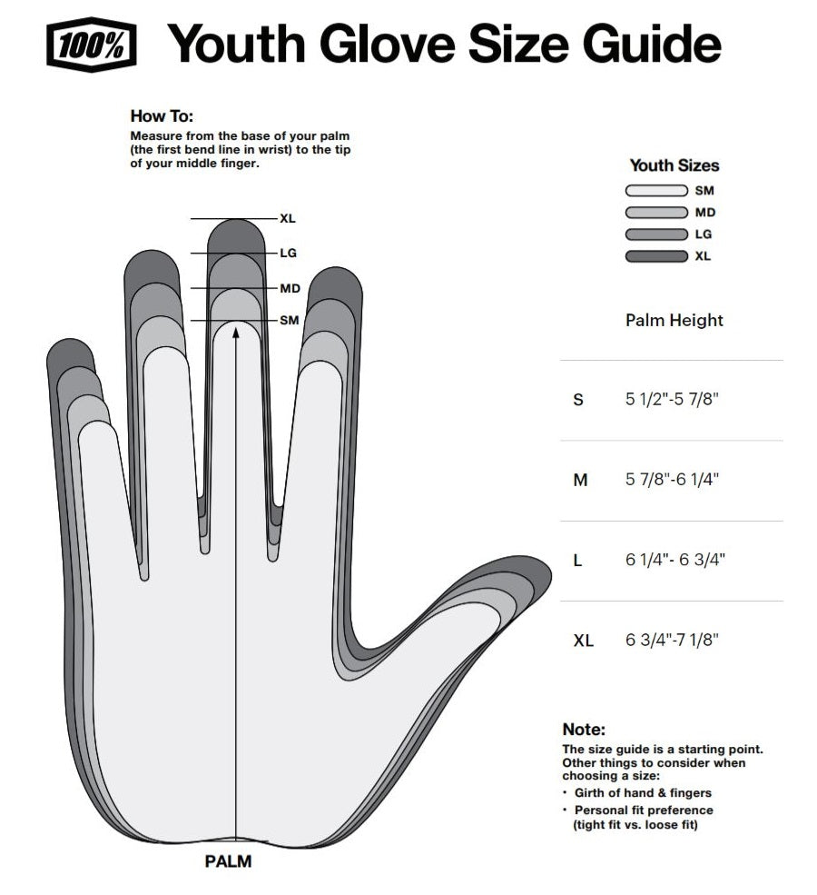 Fox Youth Size Chart