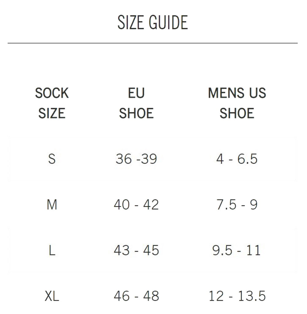 Giro Sock Sizing Chart