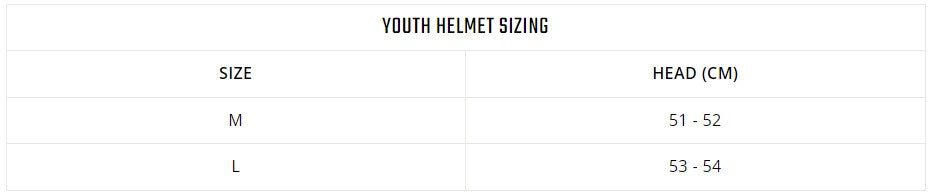 Leatt Youth Helmet Size Chart