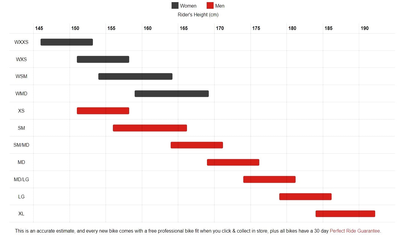 Road Bike Sizing Chart