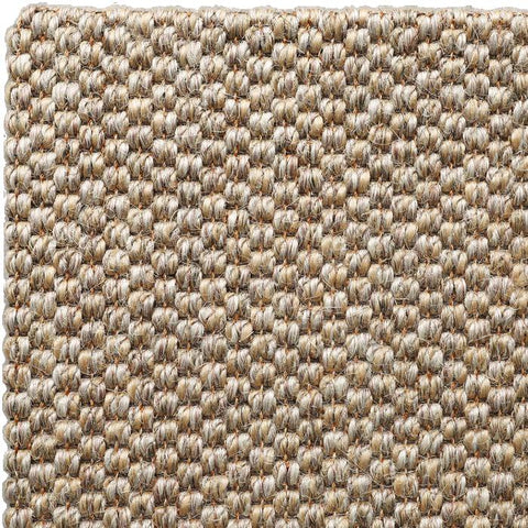 A corner from a turn-and-stick rug in Belgian Wild Rice Sisal