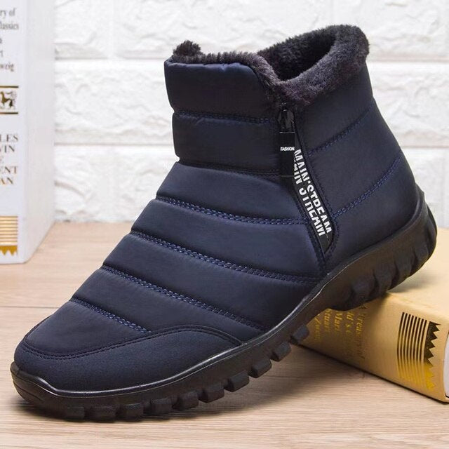 Men's Waterproof Warm Cotton Zipper Snow Ankle Boots ( HOT SALE !!!-60