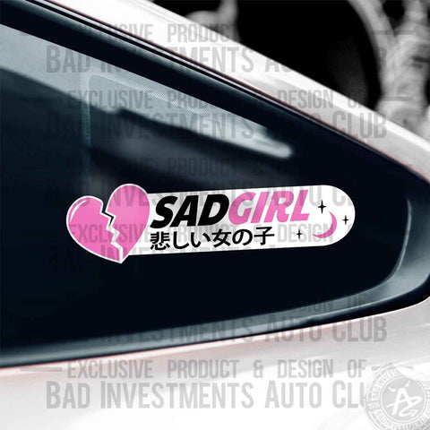 Sad Girl Broken Heart Car Truck Decal by Bad Investments Auto Club