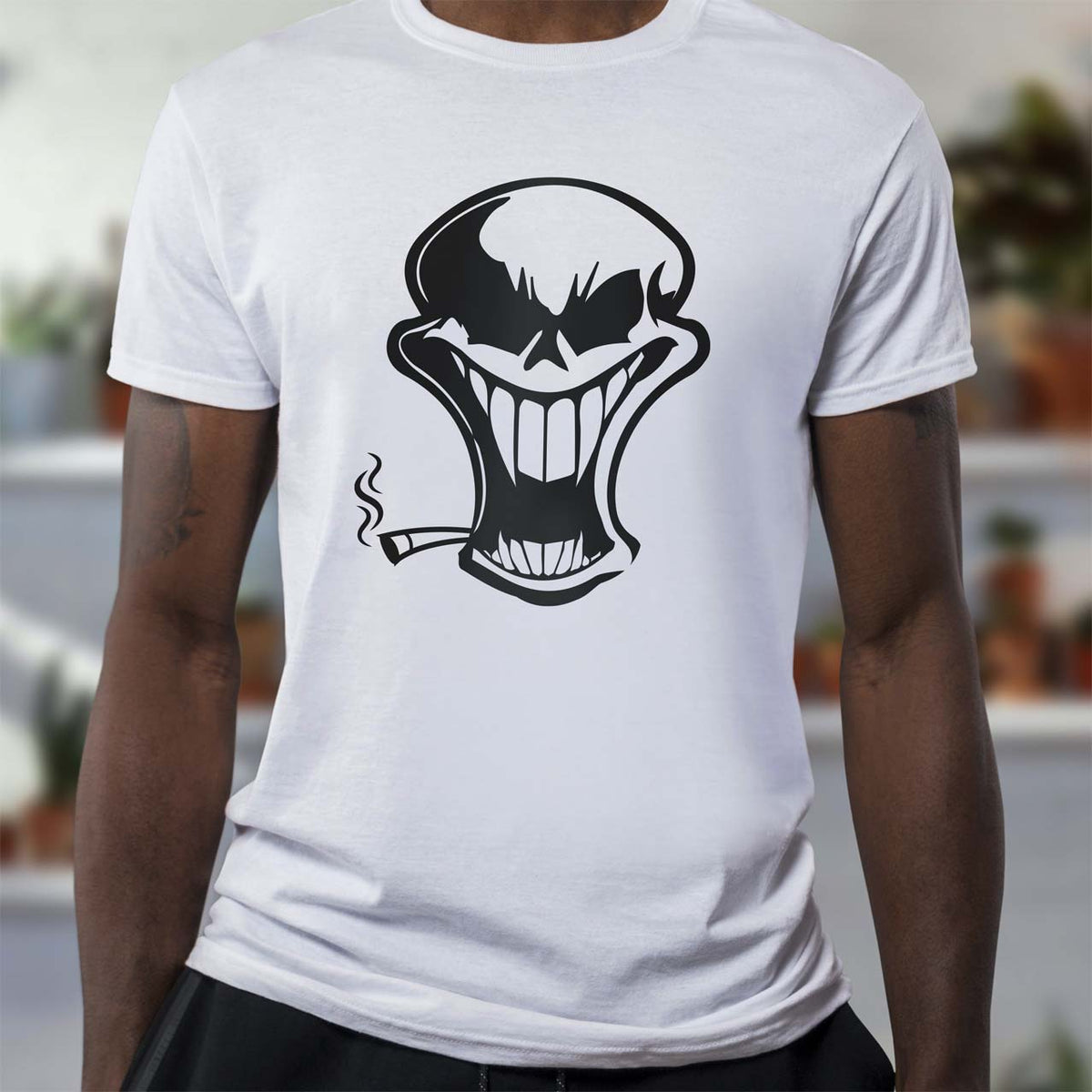 Joker Smoking Skull Car Club Unisex T-Shirt by Bad Investments Auto