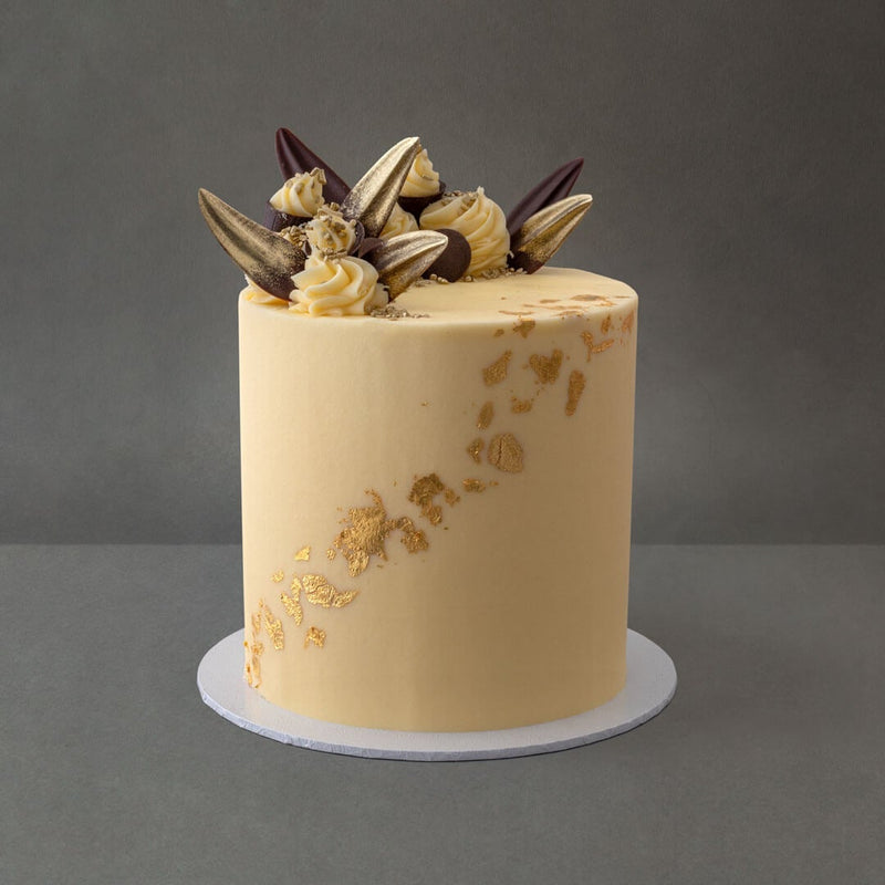 Vegan Vanilla Gold Leaf Cake