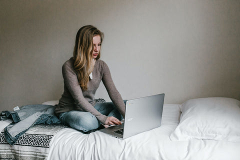 Woman doing research