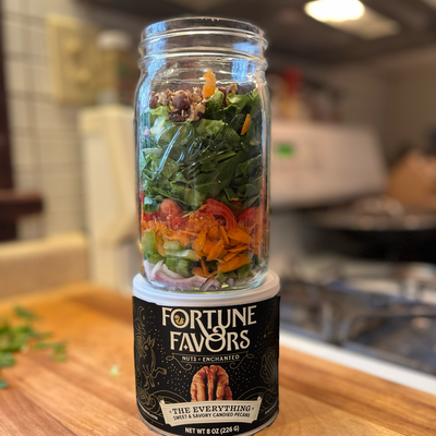 RECIPE: Mason Jar Salad with Fortune Favors (VEG, GF, Keto)