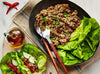 Lettuce wraps with filling on a plate