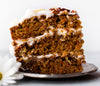 Three layer slice of carrot cake