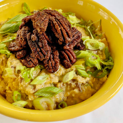 RECIPE: Sharp Cheddar Grits with The Spicy Pecans
