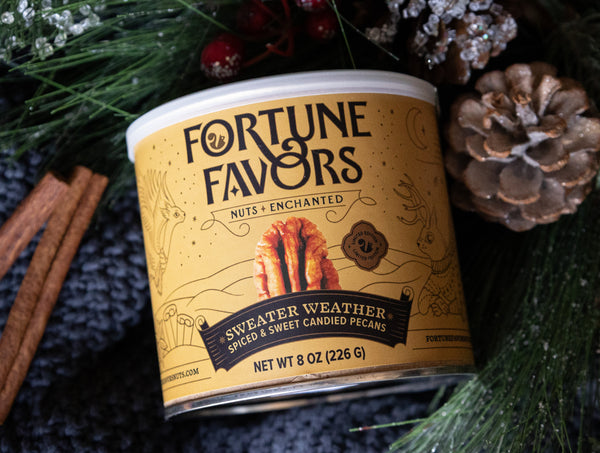 Fortune Favors Sweater Weather candied pecans