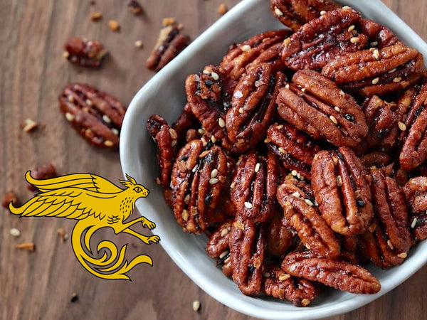 Bowl of Everything seasoned candied pecans