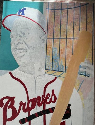 Hank Aaron Acrylic Painting by Vincent Keele