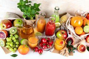 Juicing fruits and vegetables is a great way to get concentrated nutrients.