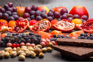 Foods containing reserveratrol include grapes, berries, peanuts, dark chocolate, and others.