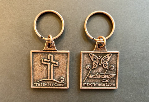 Large Cross Keychain in Bronze