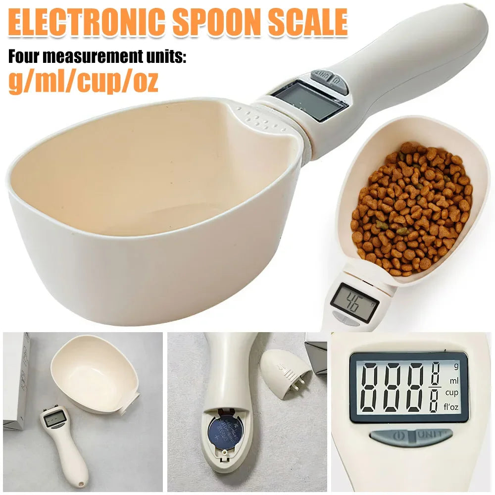 Digital Pet Food Scale – LCD Precision Measuring Pet Food Scoop,