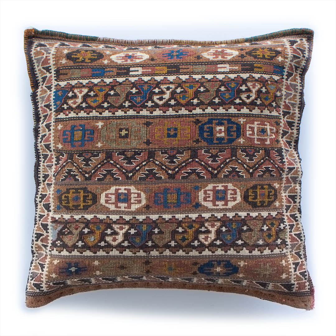 ペルシャ手織りキリム　ウール　クッション　アゼルバイジャン　45×45cm