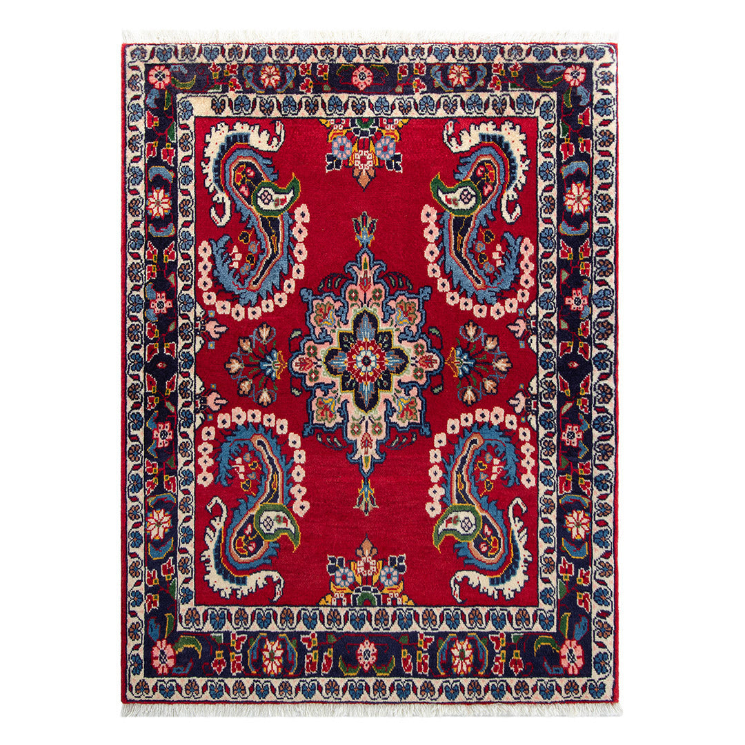 ペルシャ手織り絨毯　ウール　玄関マット　カーシャーン　72×98cm