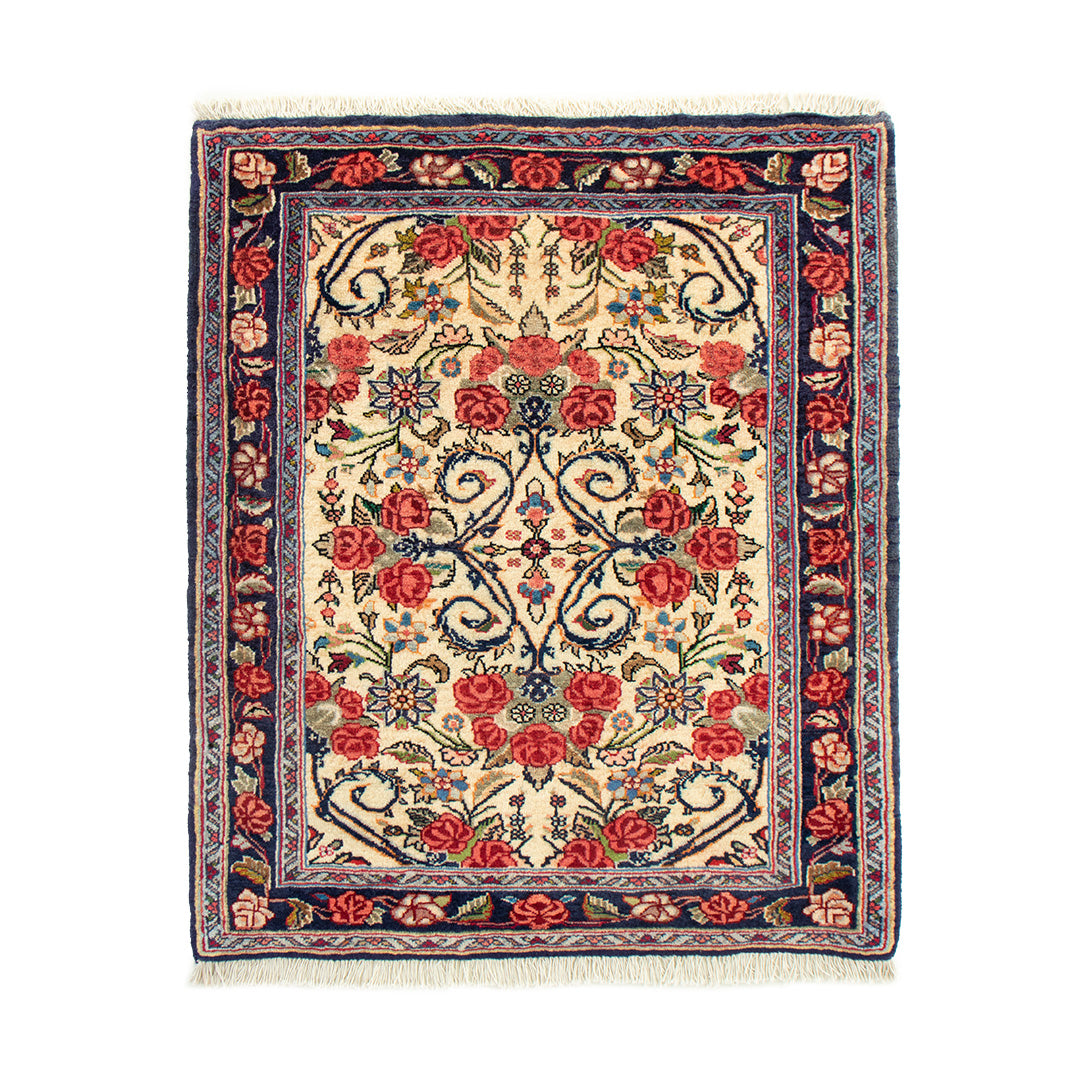ペルシャ手織り絨毯　ウール　玄関マット　ビージャール　75×90cm