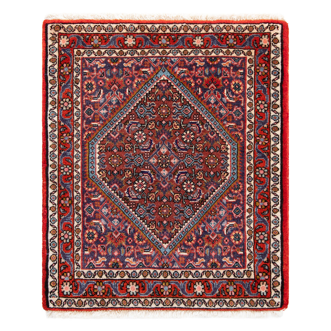 ペルシャ手織り絨毯　ウール　玄関マット　ビージャール　47×57cm