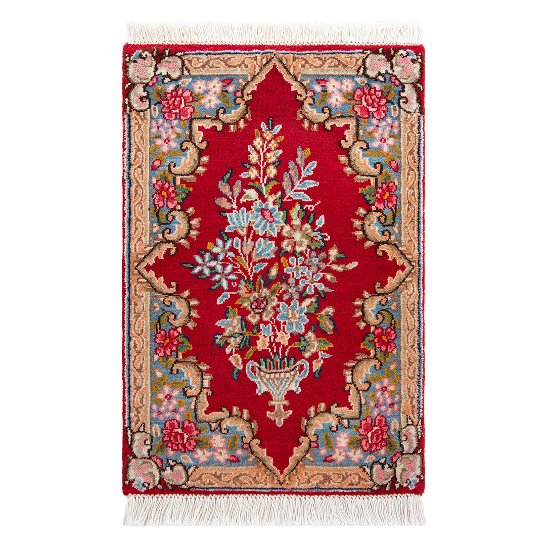 ペルシャ手織り絨毯　ウール　玄関マット　ケルマン　51×75cm