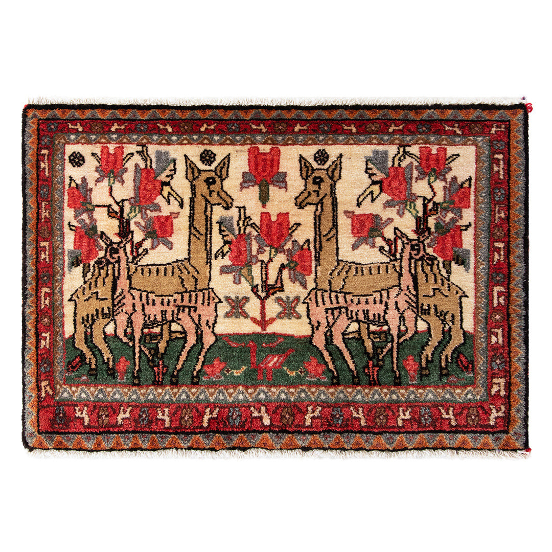 ペルシャ手織り絨毯　ウール　玄関マット　シーラーズ　58×78cm