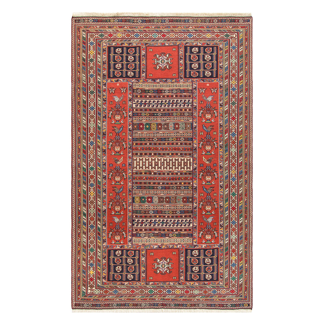 ペルシャ手織りキリム　ウール　ラグ　シルジャン　135×222cm