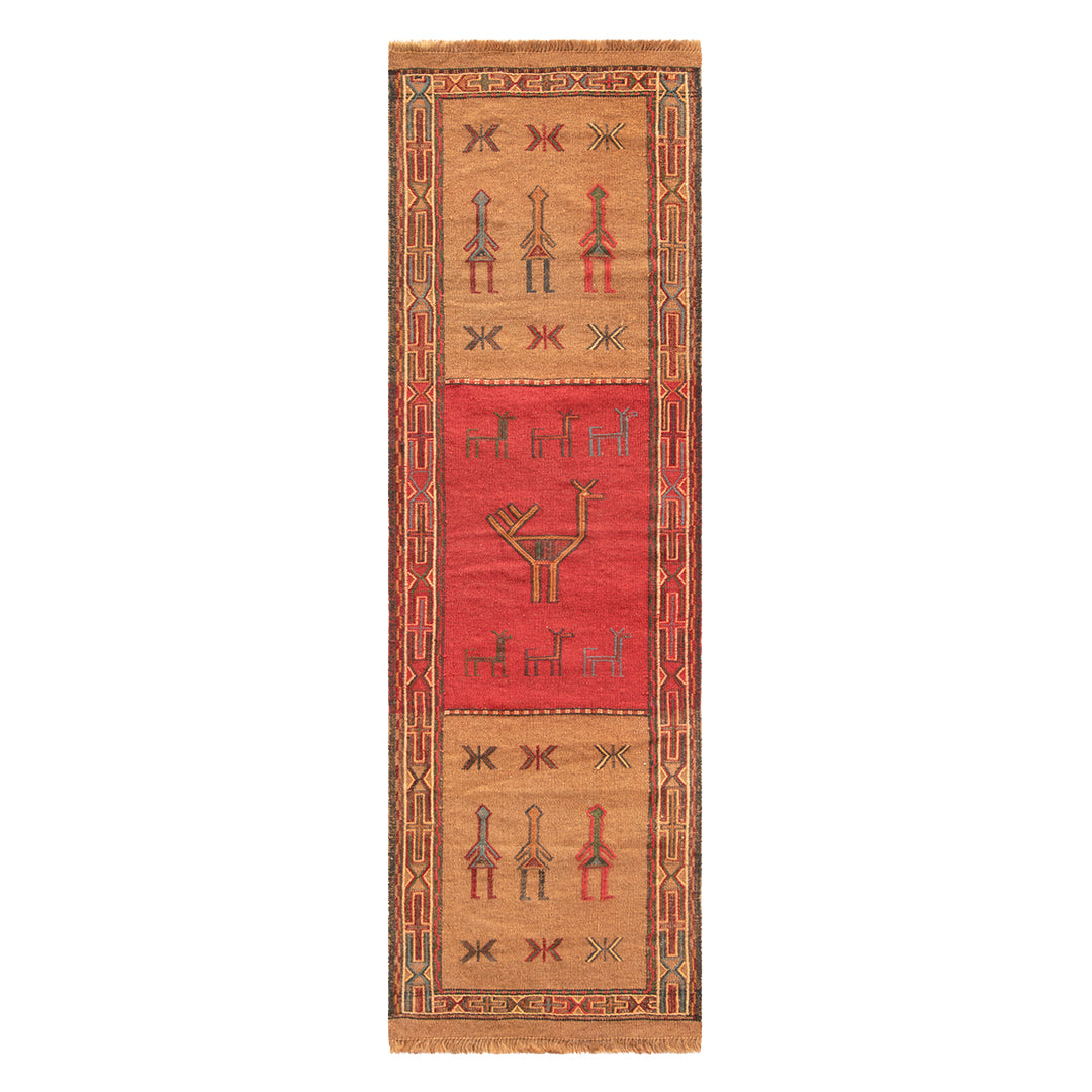 ペルシャ手織りキリム　ウール　ラグ　ホラサン　57×180cm