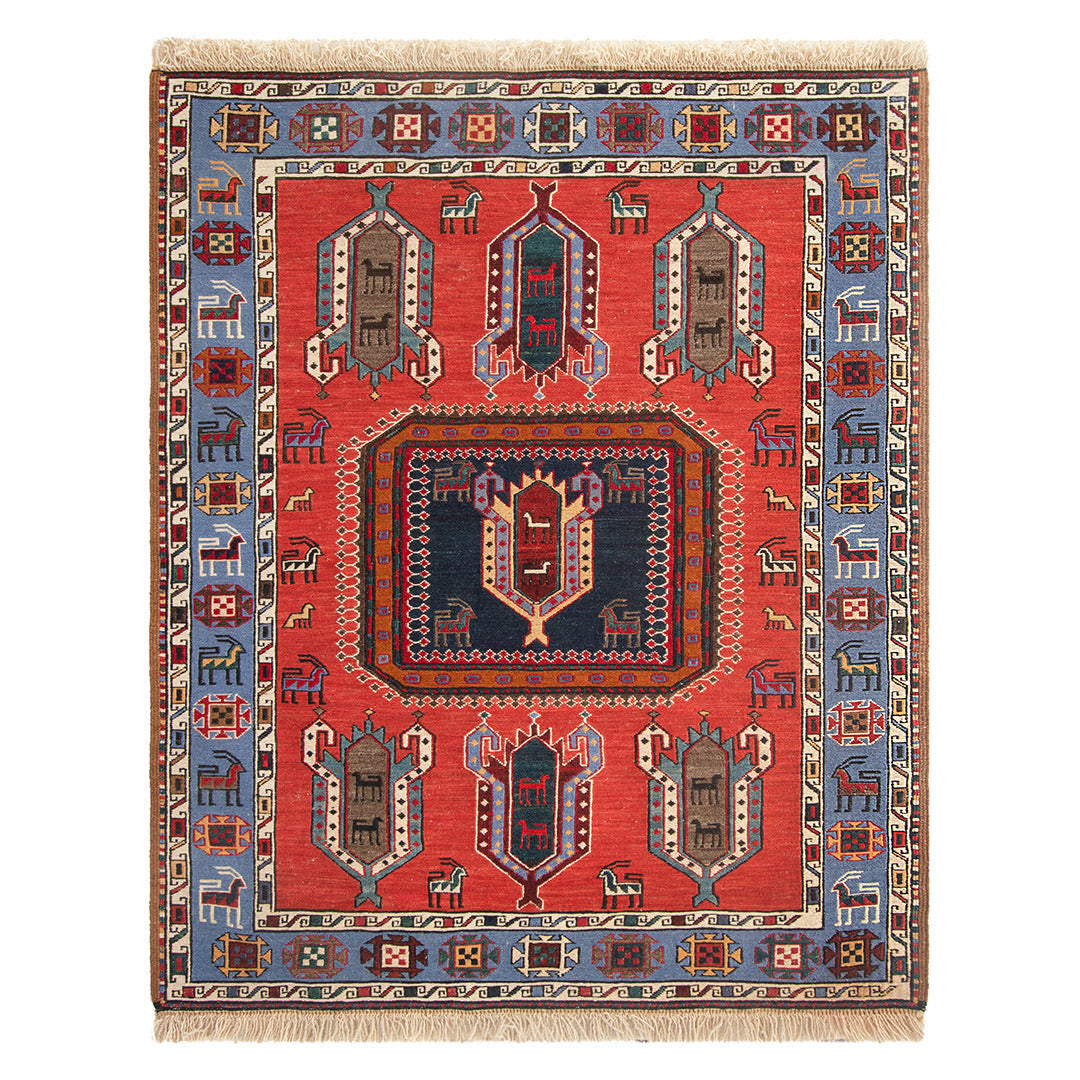 ペルシャ手織りキリム　ウール　ラグ　アゼルバイジャン　83×100cm