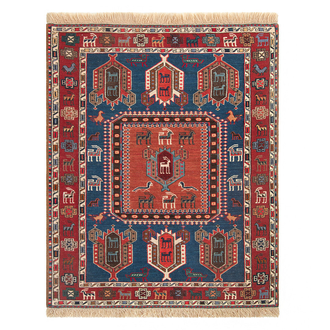 ペルシャ手織りキリム　ウール　ラグ　アゼルバイジャン　79×95cm