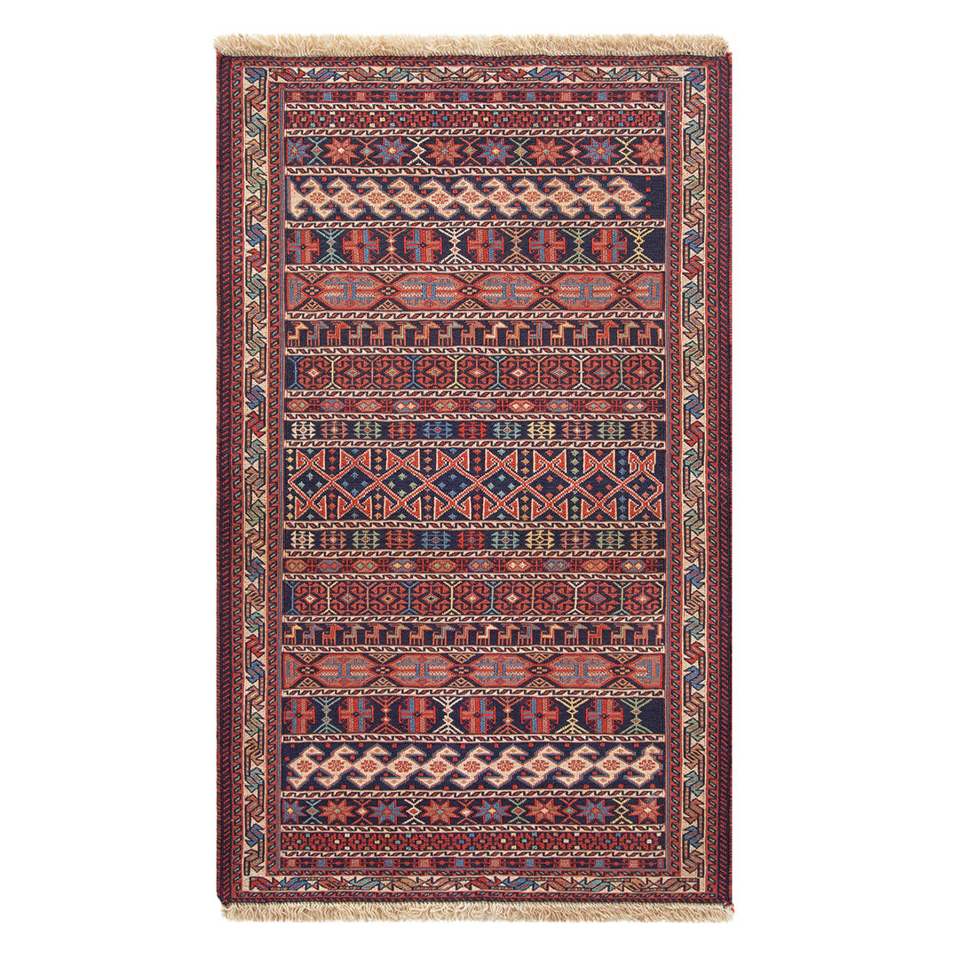 ペルシャ手織りキリム　ウール　ラグ　シルジャン　66×109cm