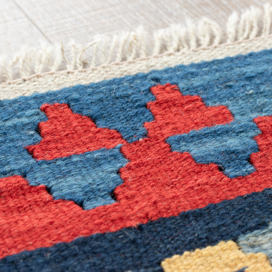 インドキリム ウール 手織り 20- 194×130cm