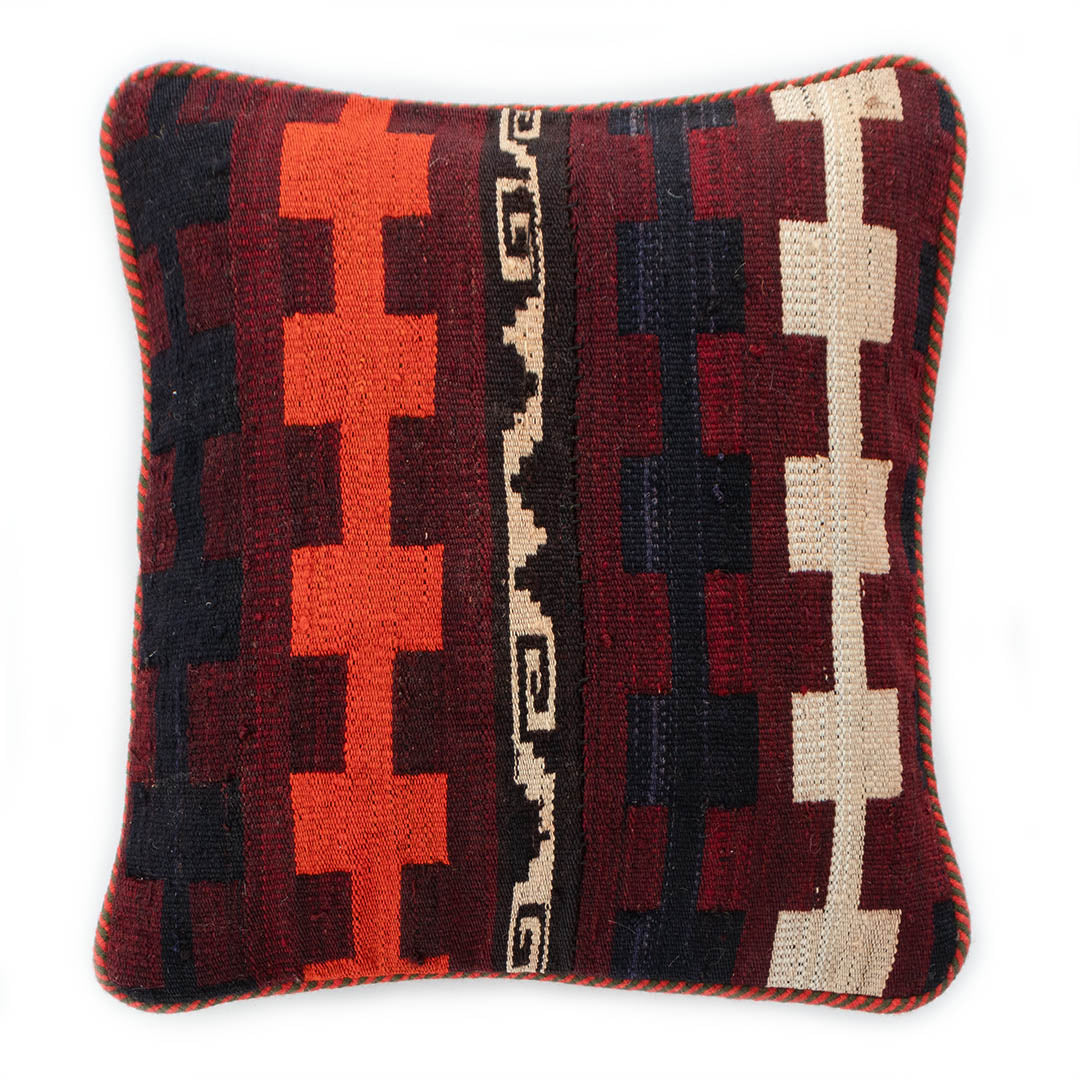 ペルシャ手織りキリム　ウール　クッション　シーラーズ　40×37cm