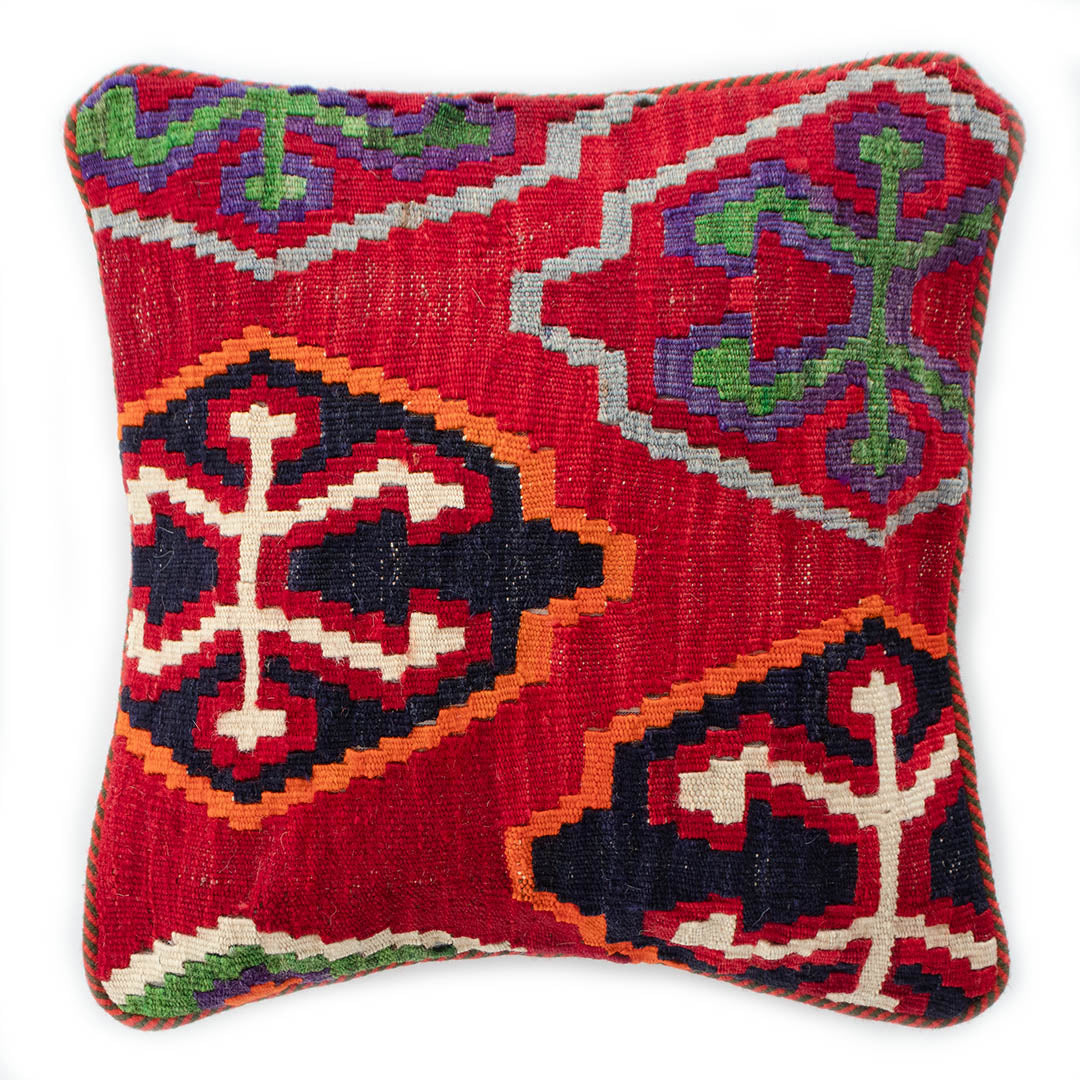 ペルシャ手織りキリム　ウール　クッション　シーラーズ　40×41cm