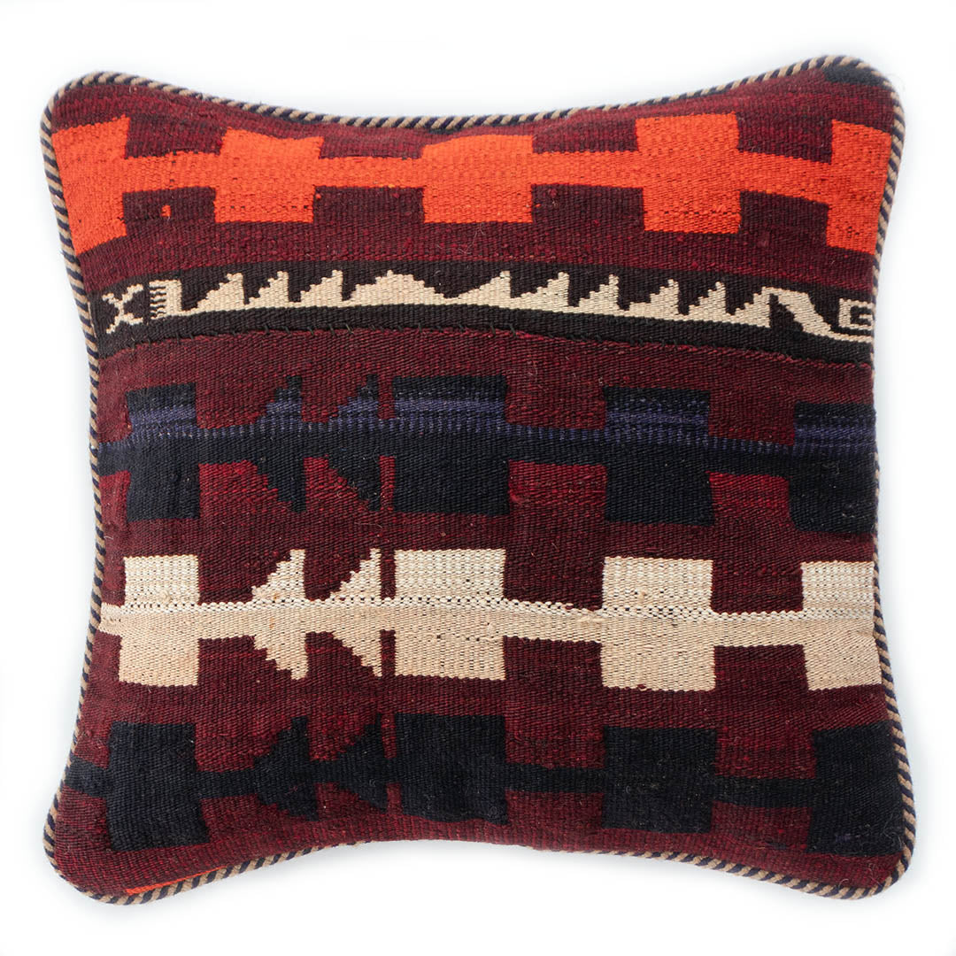 ペルシャ手織りキリム　ウール　クッション　シーラーズ　41×39cm