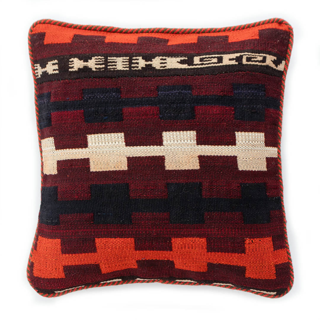 ペルシャ手織りキリム　ウール　クッション　シーラーズ　40×39cm