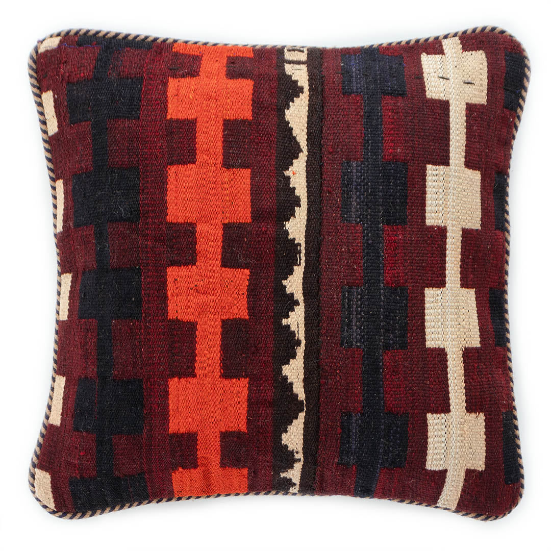 ペルシャ手織りキリム　ウール　クッション　シーラーズ　40×40cm