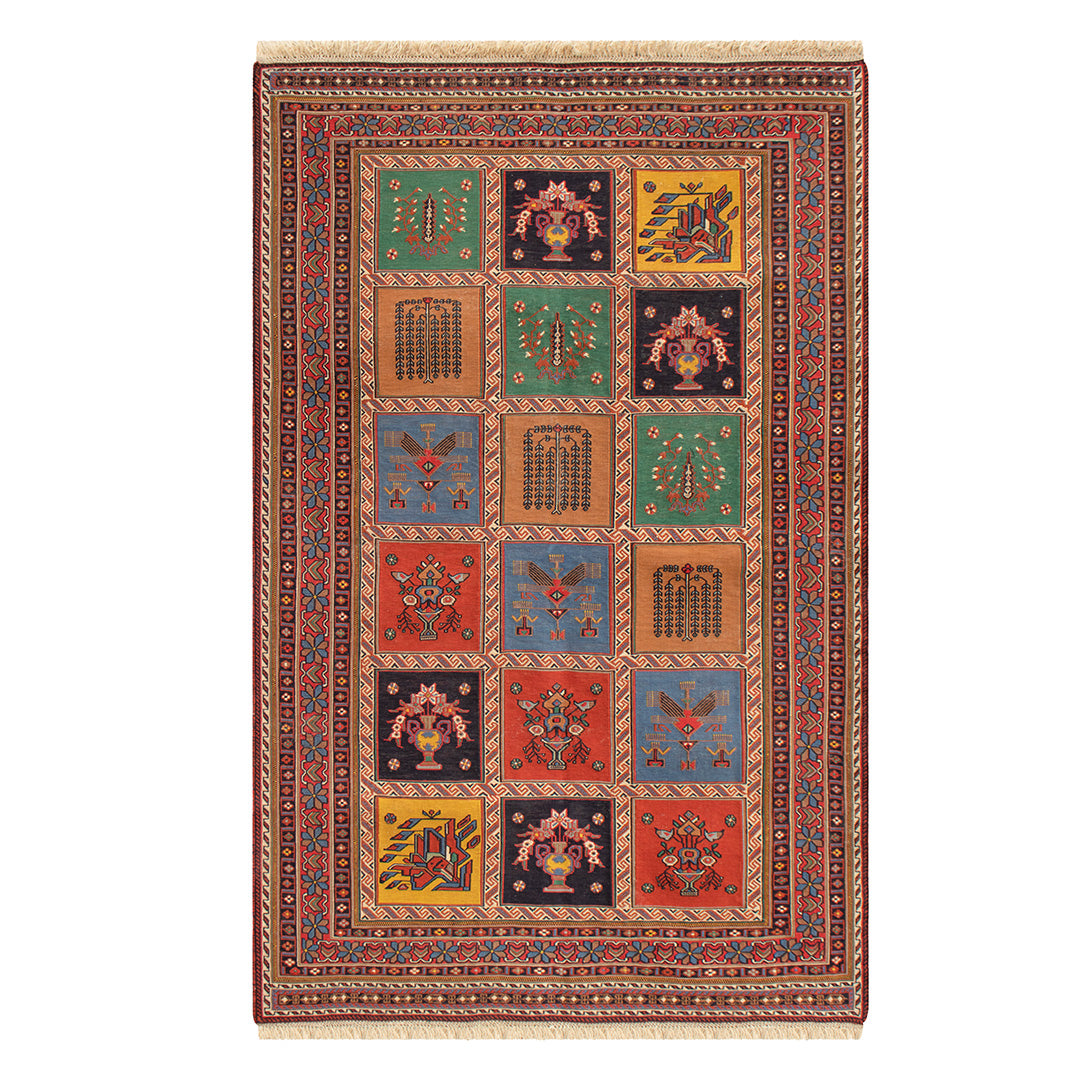ペルシャ手織りキリム　ウール　ラグ　シルジャン　104×163cm