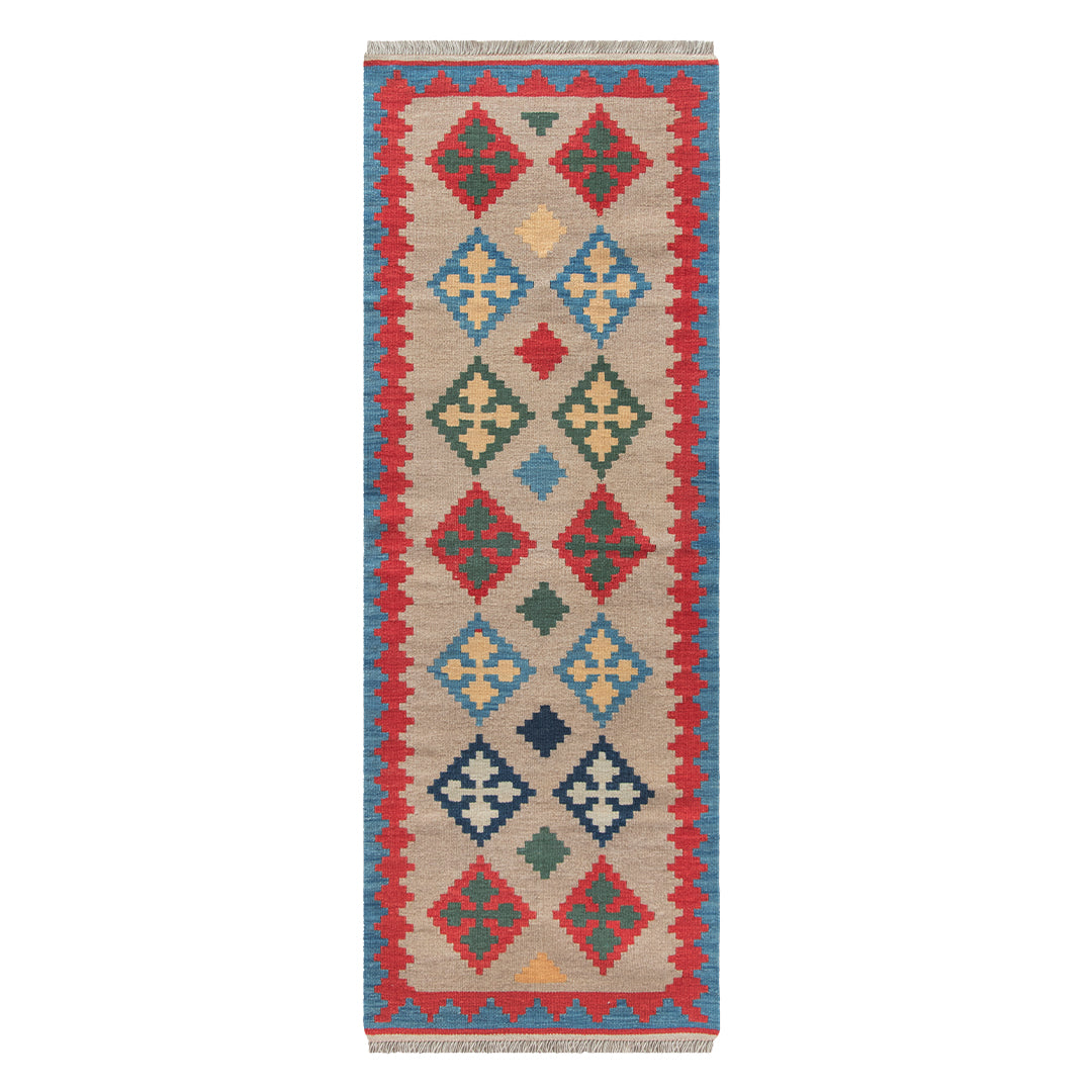ペルシャ手織りキリム　ウール　ラグ　シーラーズ　68×188cm