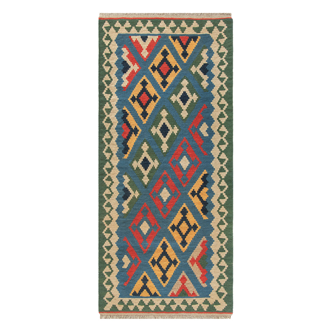 ペルシャ手織りキリム　ウール　ラグ　シーラーズ　69×155cm