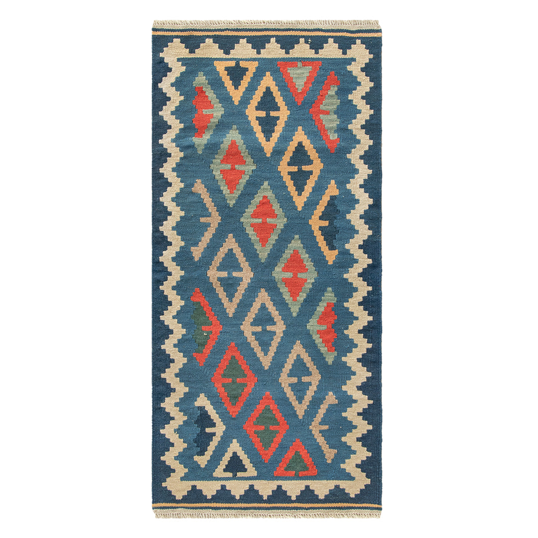 ペルシャ手織りキリム　ウール　ラグ　シーラーズ　59×128cm