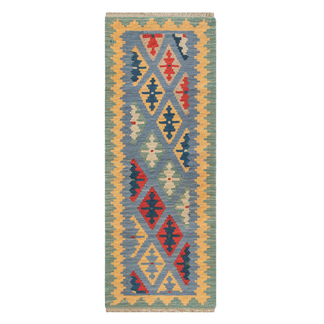 ペルシャ手織りキリム　ウール　ラグ　シーラーズ　55×147cm