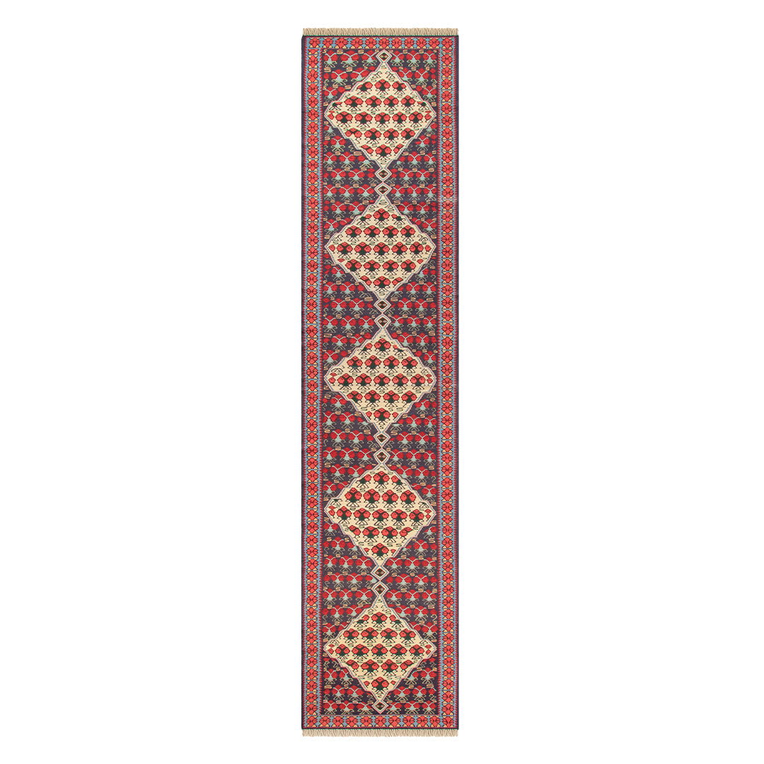ペルシャ手織りキリム　ウール　ラグ　ビージャール　86×395cm