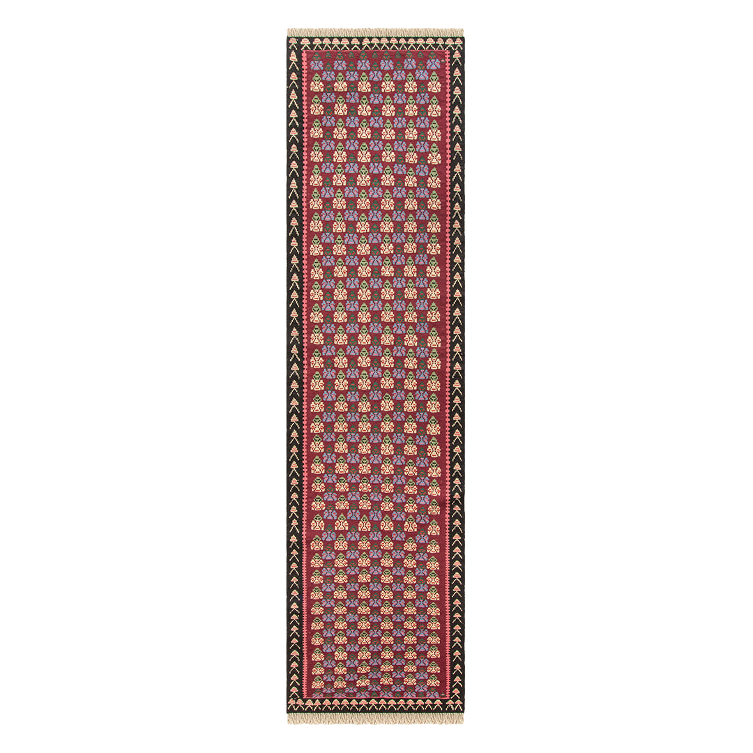 ペルシャ手織りキリム　ウール　ラグ　ビージャール　70×270cm