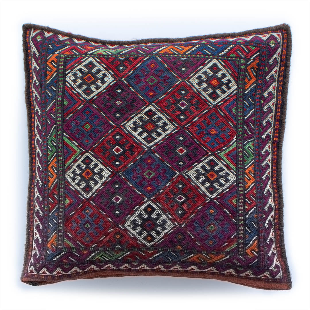 ペルシャ手織りキリム　ウール　クッション　ホラサン　46×46cm
