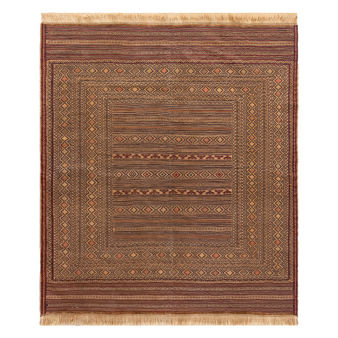 ペルシャ手織りキリム　ウール　ラグ　ホラサン　137×160cm