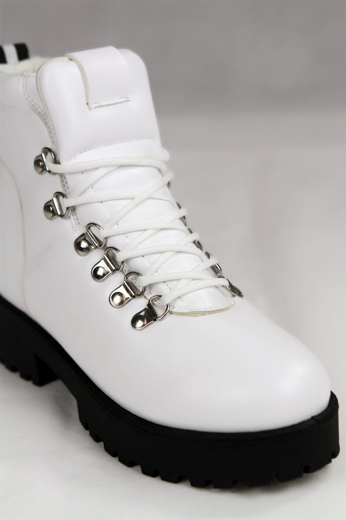 white platform ankle boots