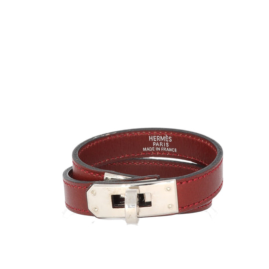 hermes red leather bracelet