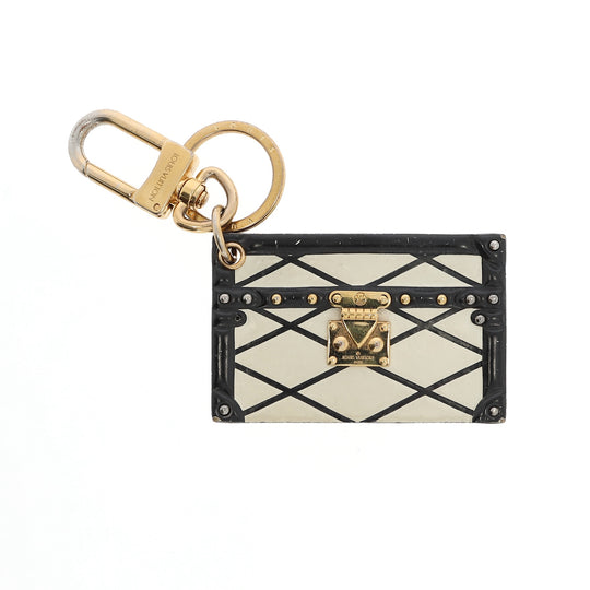 Louis Vuitton Beige Pochette Key Cles Keychain Change Monogram
